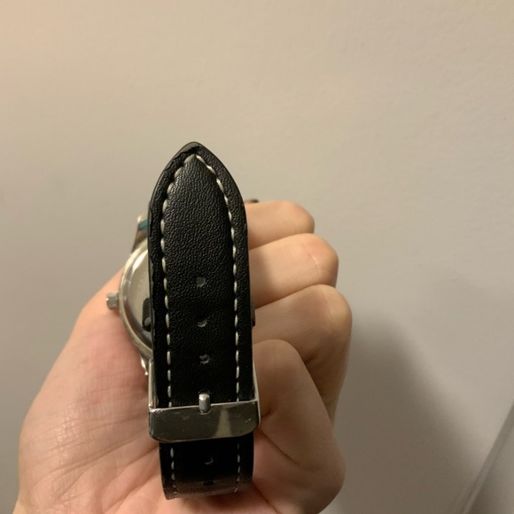 TCK Men’s Wrist Watch Working Order Silver Leather Band - Picture 8 of 12